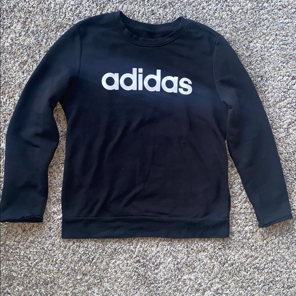 Adidas Black Sweatshirt with White Logo Size Small ๐ค๐ค - Picture 1 of 2